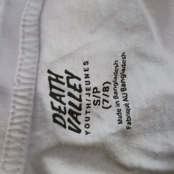 4/$40 White Death Valley Tee - Size Small (7/8, Youth) - Picture 5 of 8